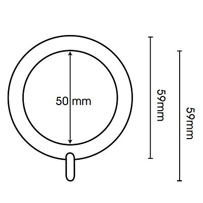 Hallis Neo Nylon Lined Curtain Pole Rings in Stainless Steel Effect