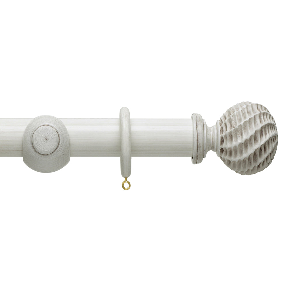 Hallis Origins Ammonite Curtain Pole Set in Chalk Stone