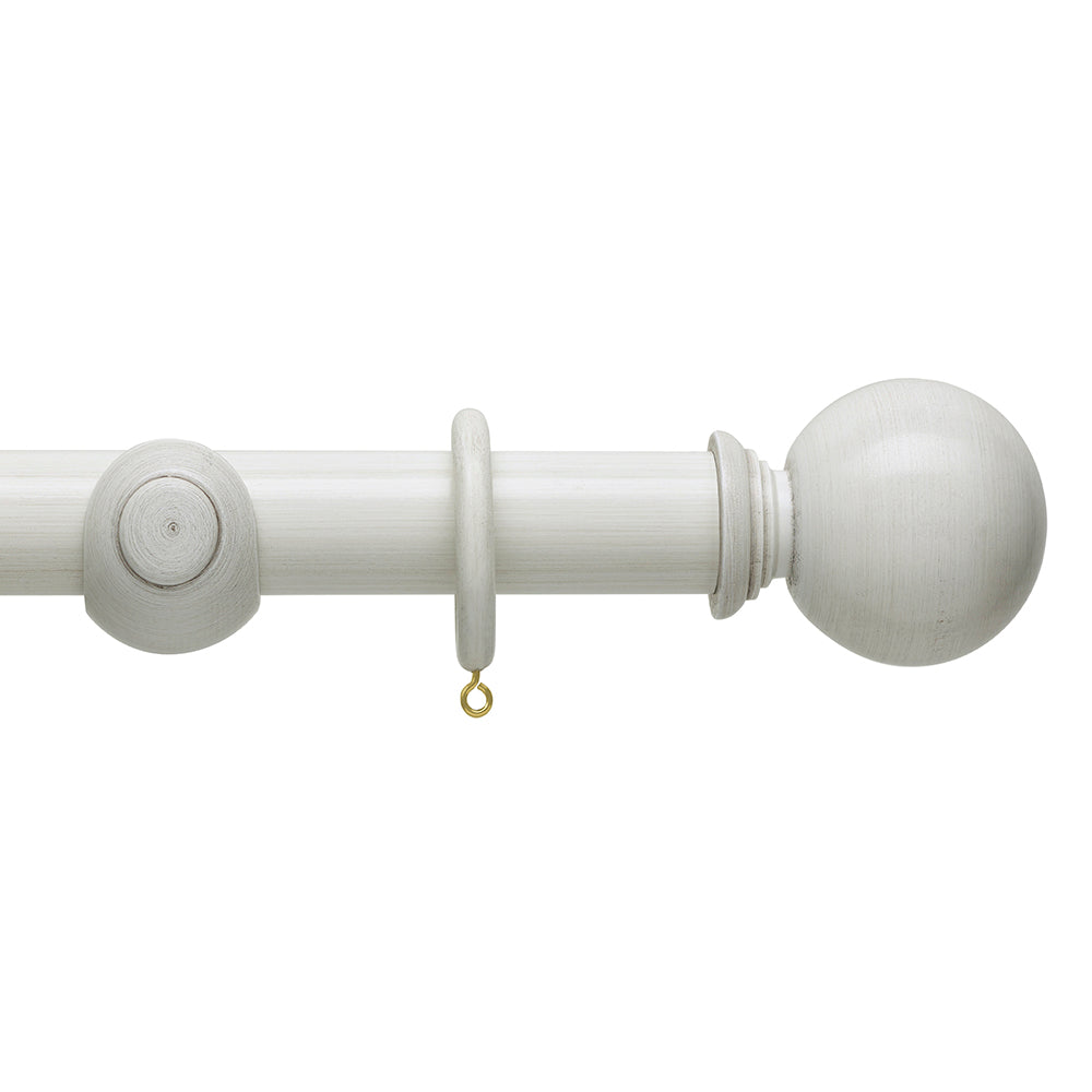 Hallis Origins Ball Curtain Pole Set in Chalk Stone