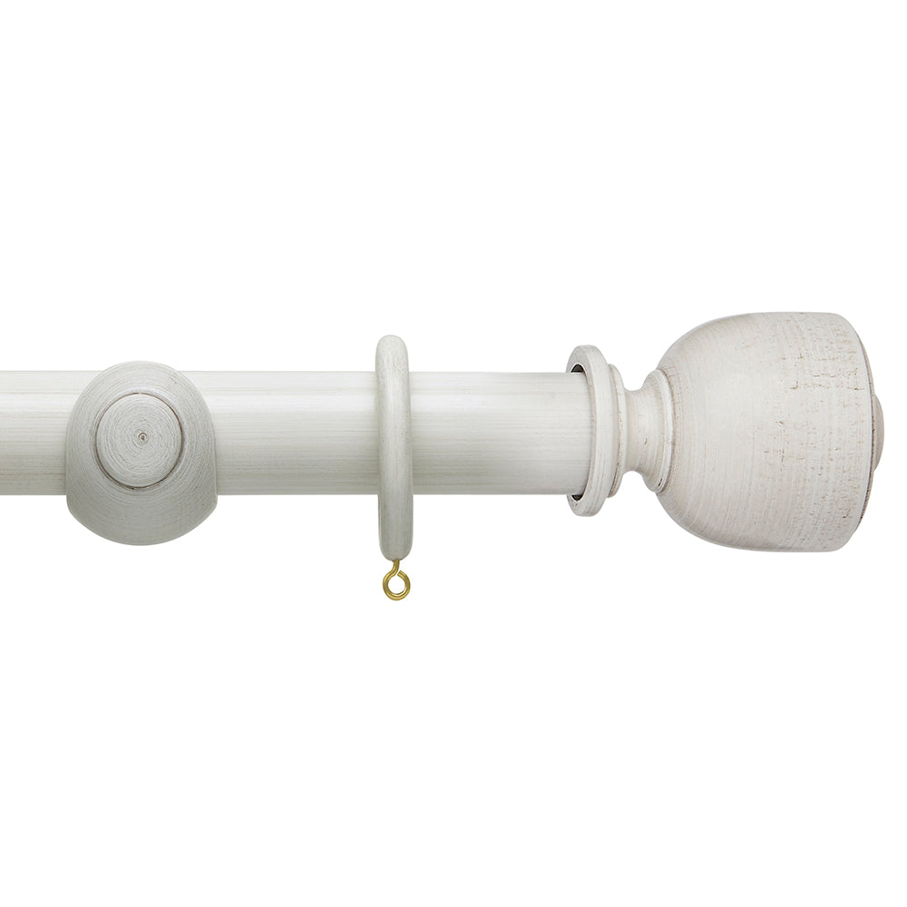 Hallis Origins Tulip Urn Curtain Pole Set in Chalk Stone