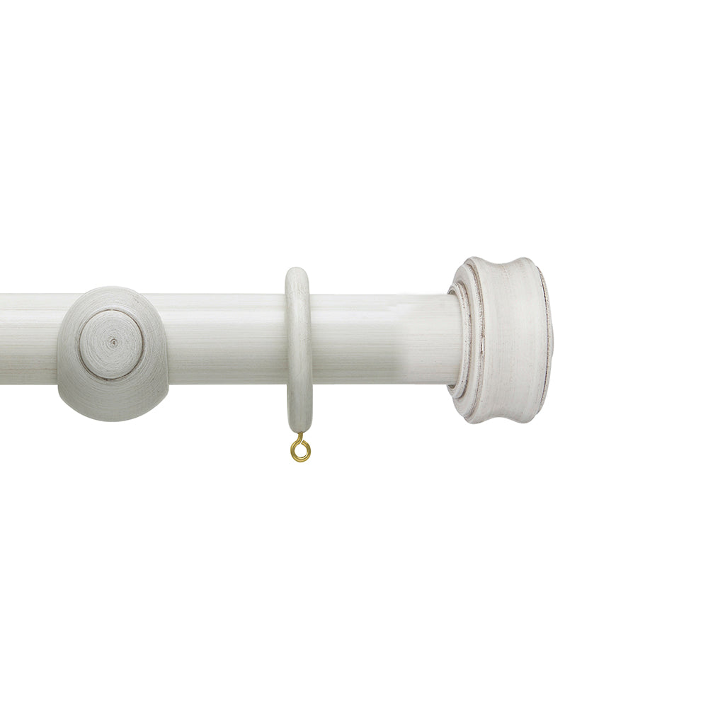 Hallis Origins Disc Curtain Pole Set in Chalk Stone