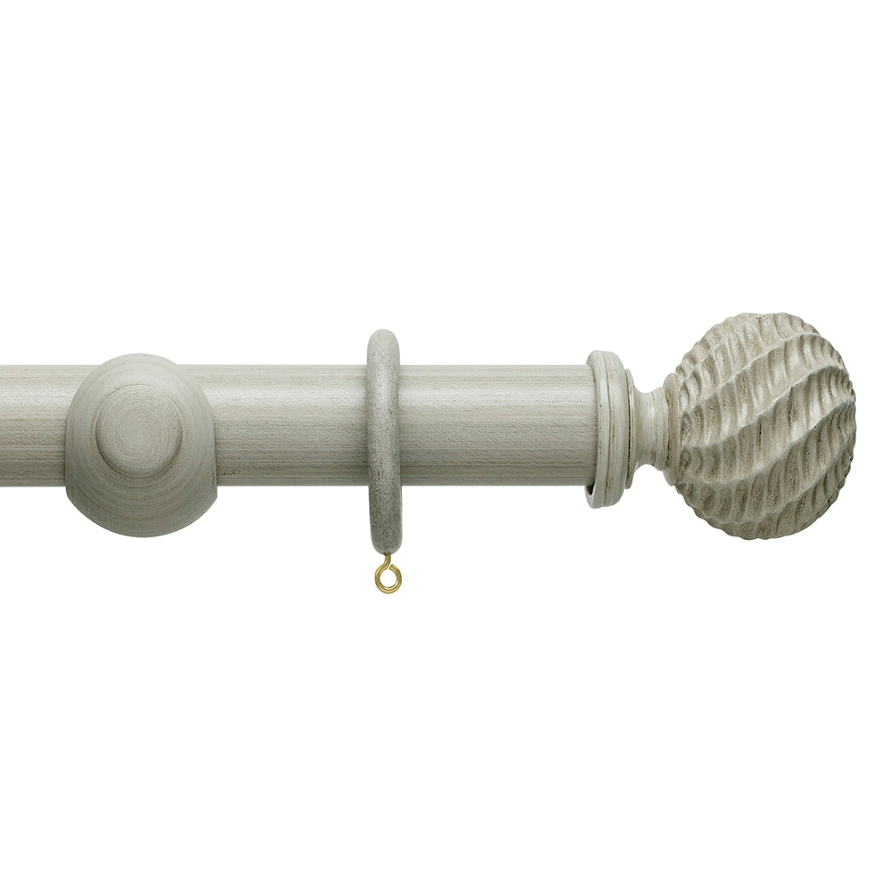 Hallis Origins Ammonite Curtain Pole Set in Flint Grey