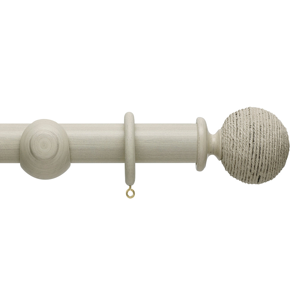 Hallis Origins Twine Curtain Pole Set in Limestone