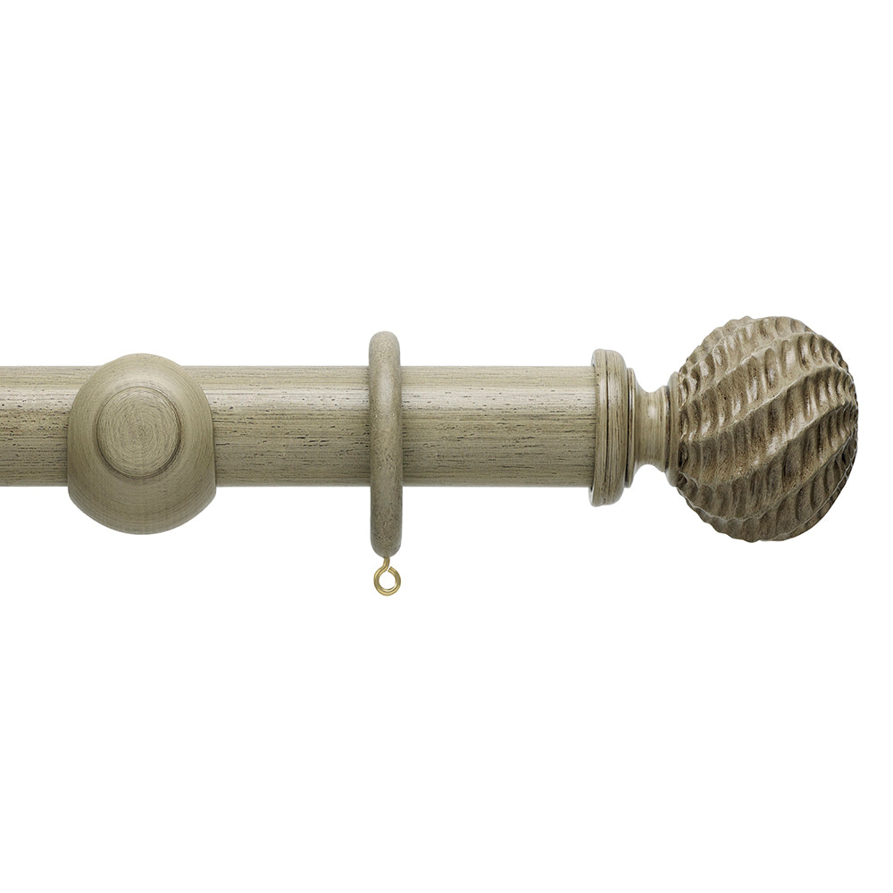 Hallis Origins Ammonite Curtain Pole Set in Millstone Grey