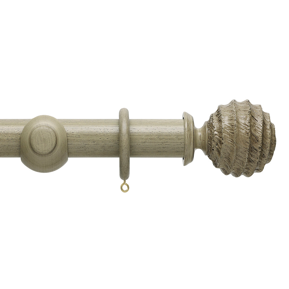 Hallis Origins Fossil Ball Curtain Pole Set in Millstone Grey