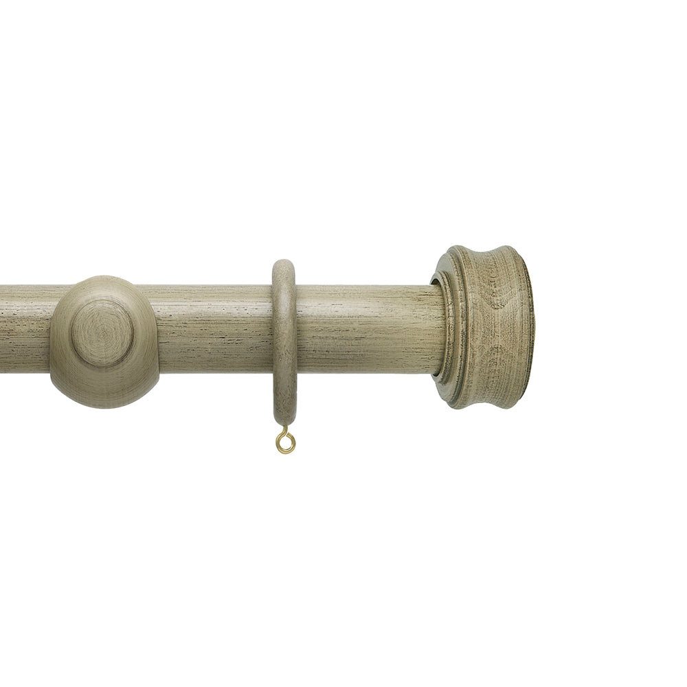 Hallis Origins Disc Curtain Pole Set in Millstone Grey