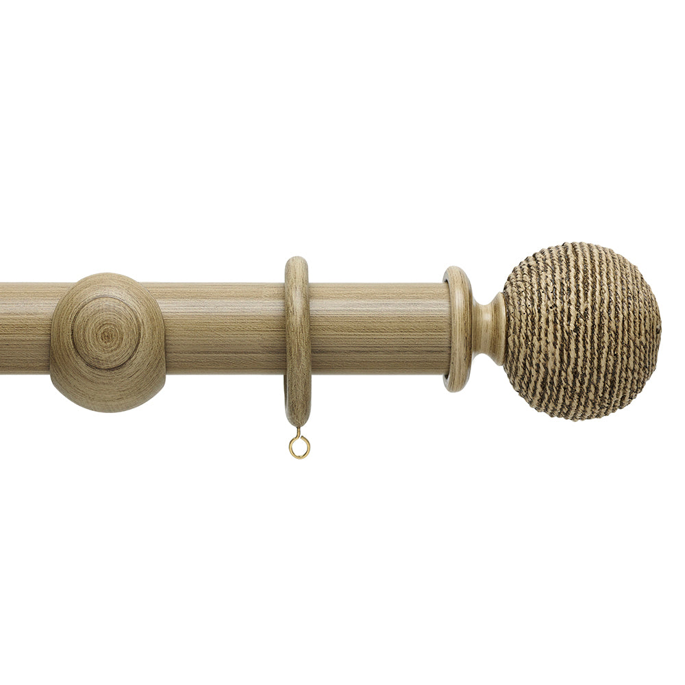 Hallis Origins Twine Curtain Pole Set in Shale