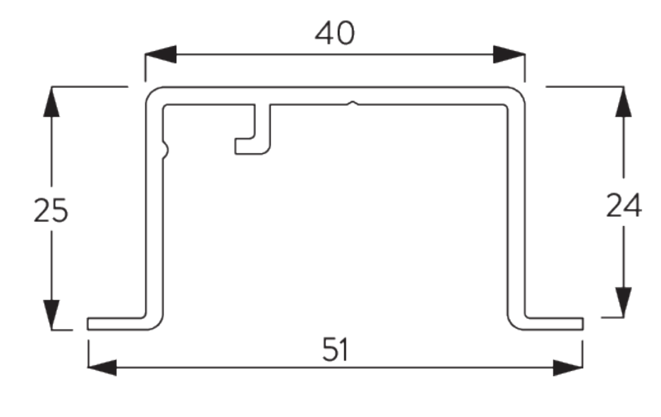 Recess Profile for Silent Gliss 6970 & 3970