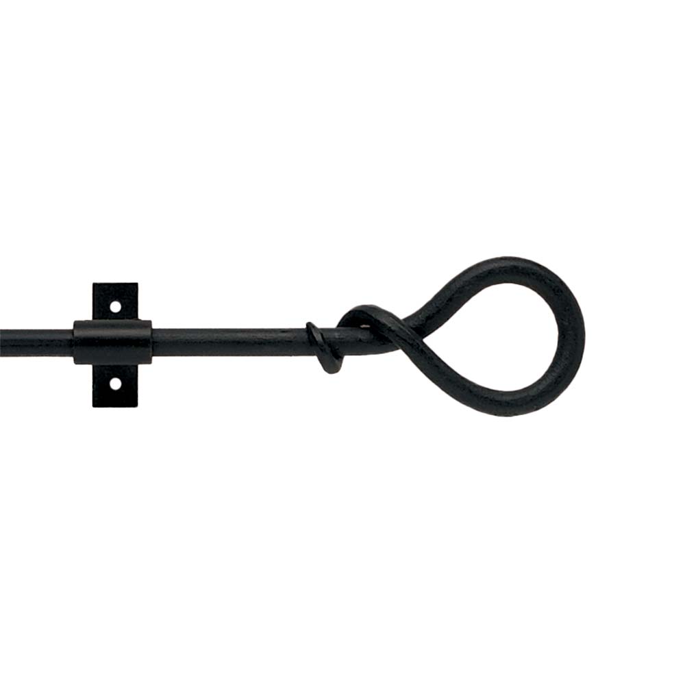 Hallis Artisan Knot Wrought Iron Curtain Pole Set in Black