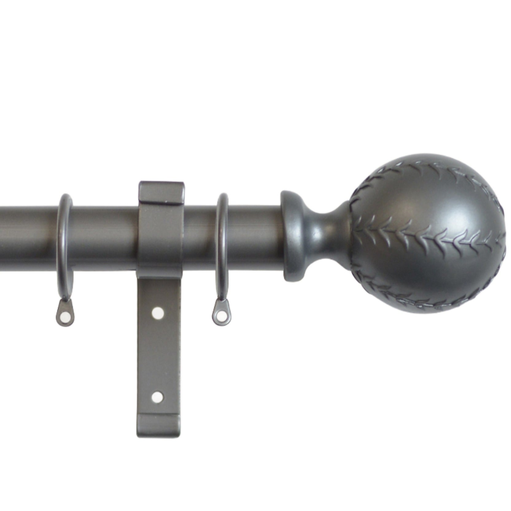 Laura Ashley Swirl Curtain Pole Set in Pale Charcoal