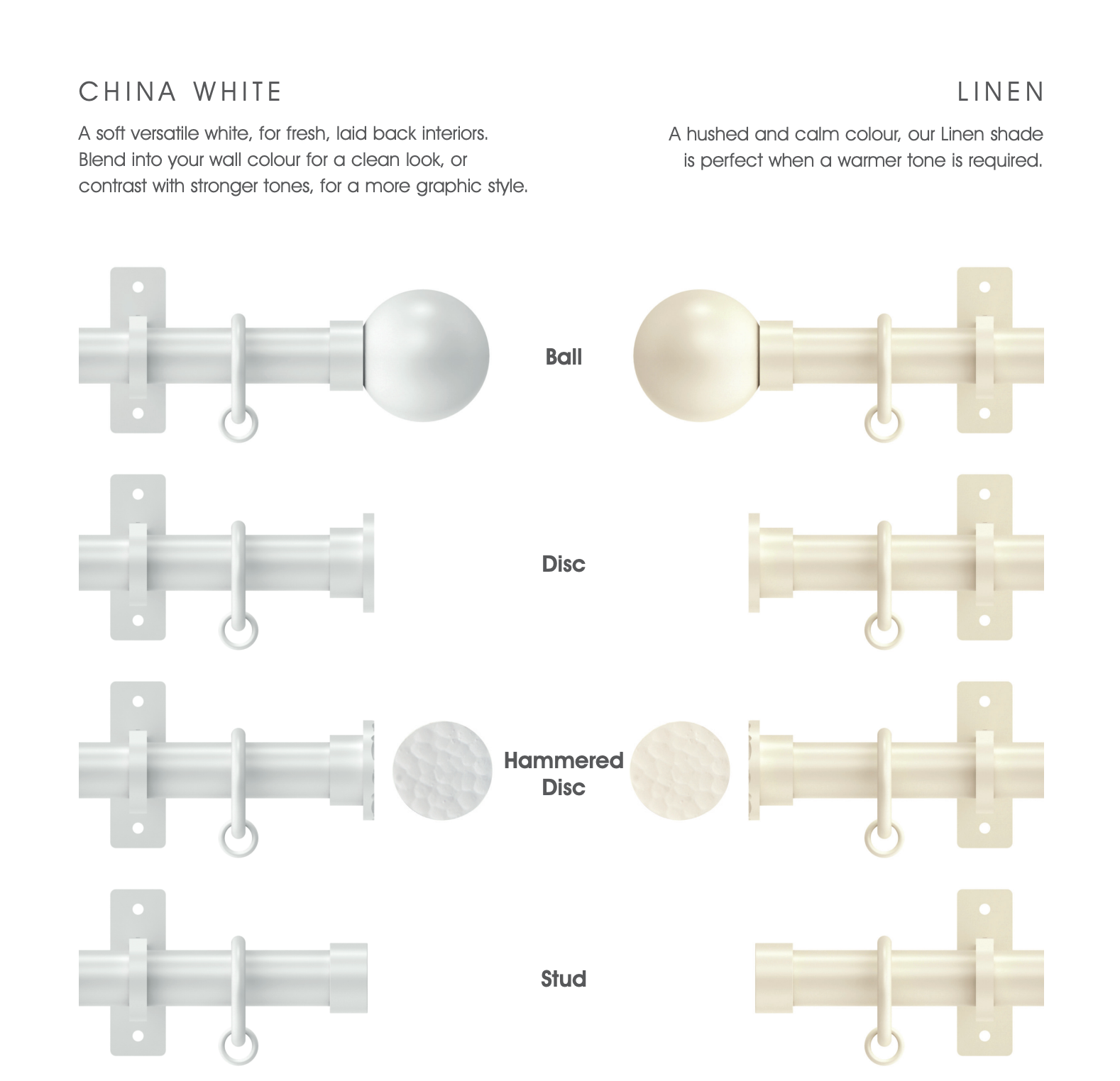 Hallis Arc 25mm/25mm Double Curtain Pole Set
