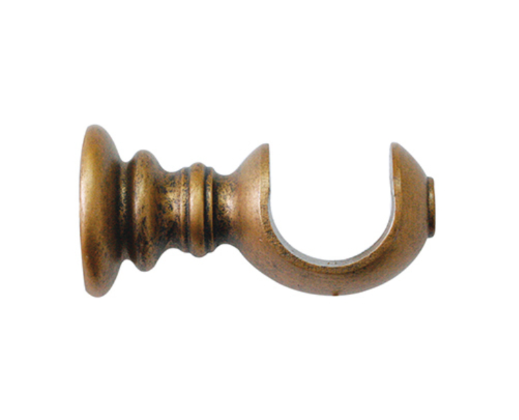 Jones Interiors Florentine Acanthus Finial Curtain Pole Set in Antique Gold