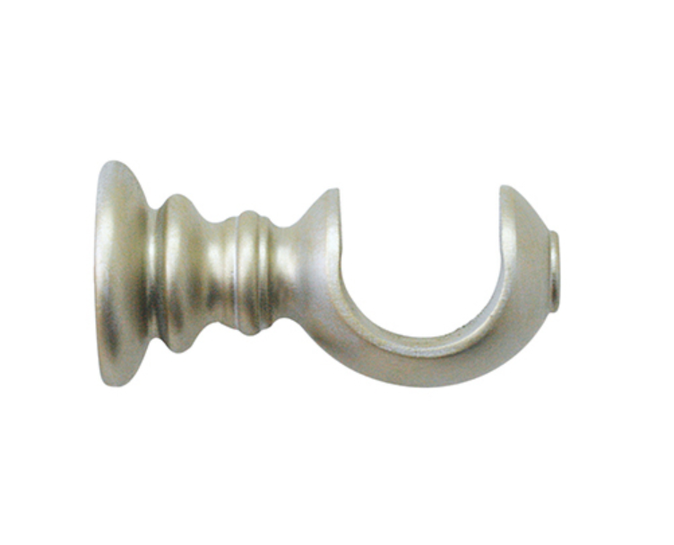 Jones Interiors Florentine Acanthus Finial Curtain Pole Set in Champagne Silver