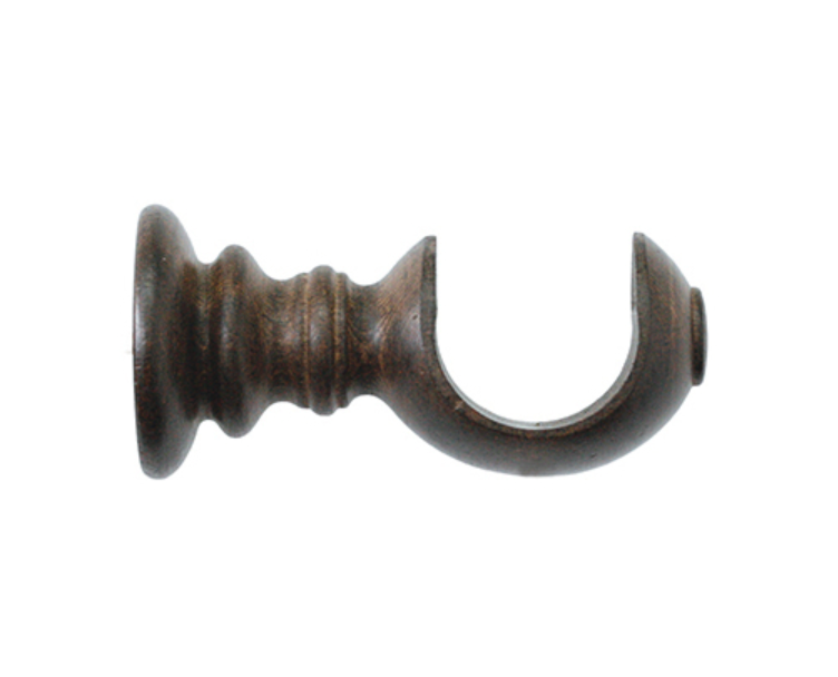 Jones Interiors Florentine Acanthus Finial Curtain Pole Set in Oak