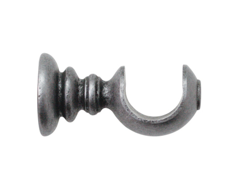 Jones Interiors Florentine Acanthus Finial Curtain Pole Set in Pewter