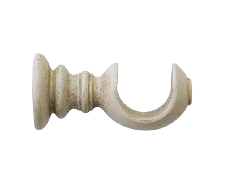 Jones Interiors Florentine Acanthus Finial Curtain Pole Set in Putty
