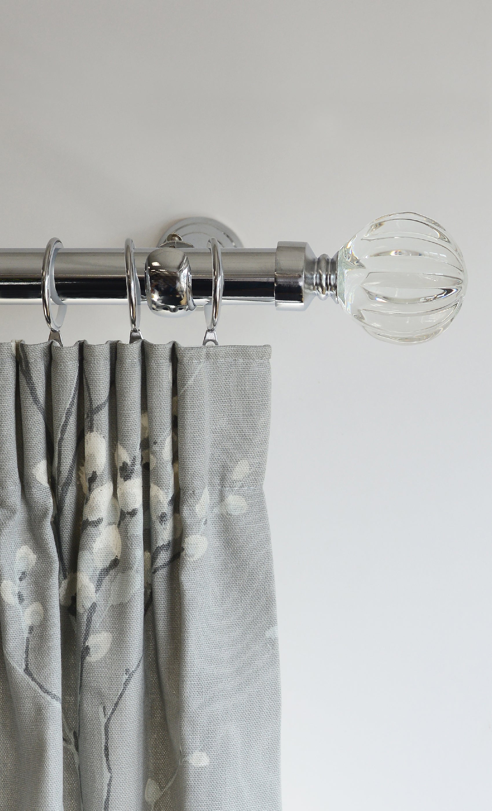 Laura Ashley Vivien Curtain Pole Set in Chrome