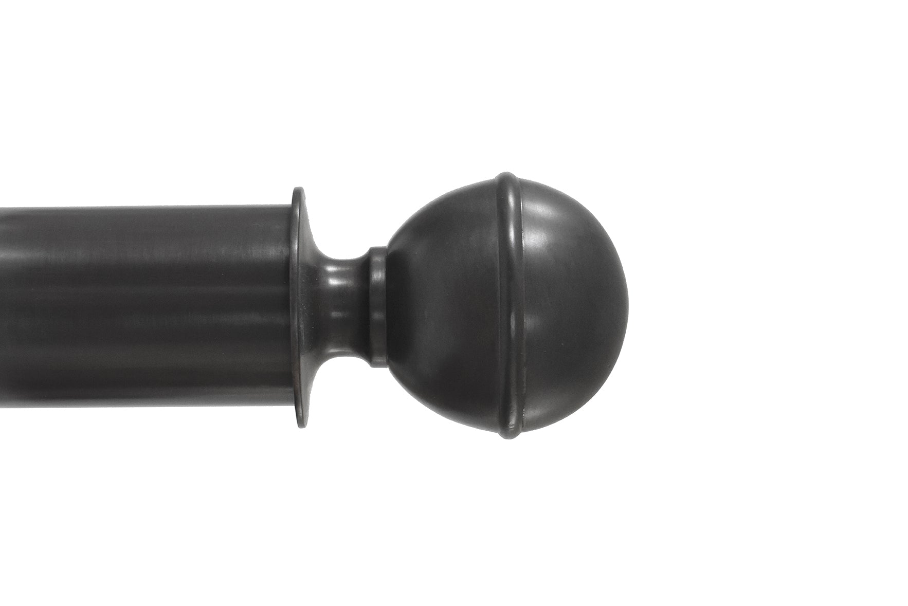 Tillys Classic One Rib Ball Finial Curtain Pole Set in Gunmetal