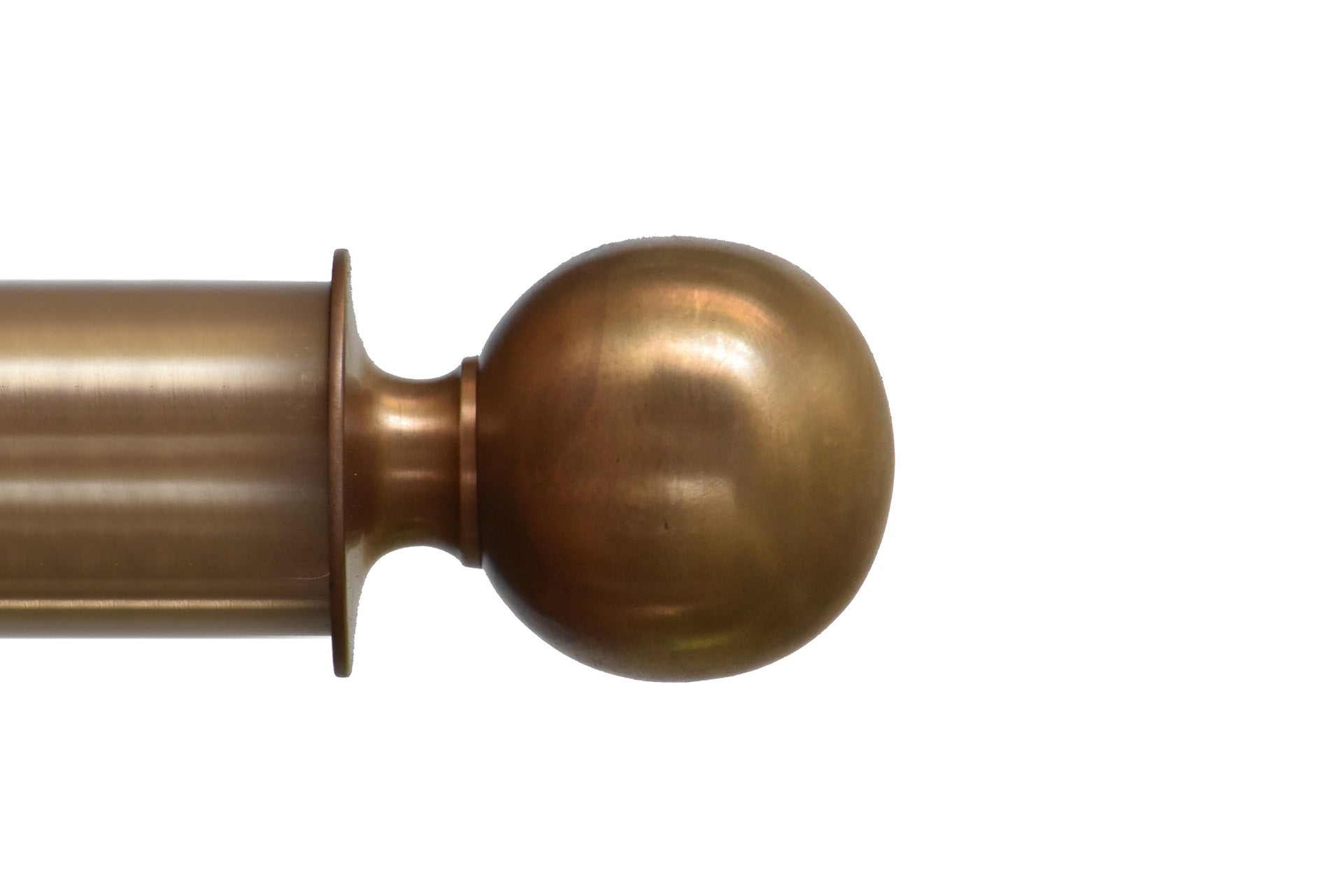 Tillys Classic Plain Ball Finial Curtain Pole Set in Antique Brass