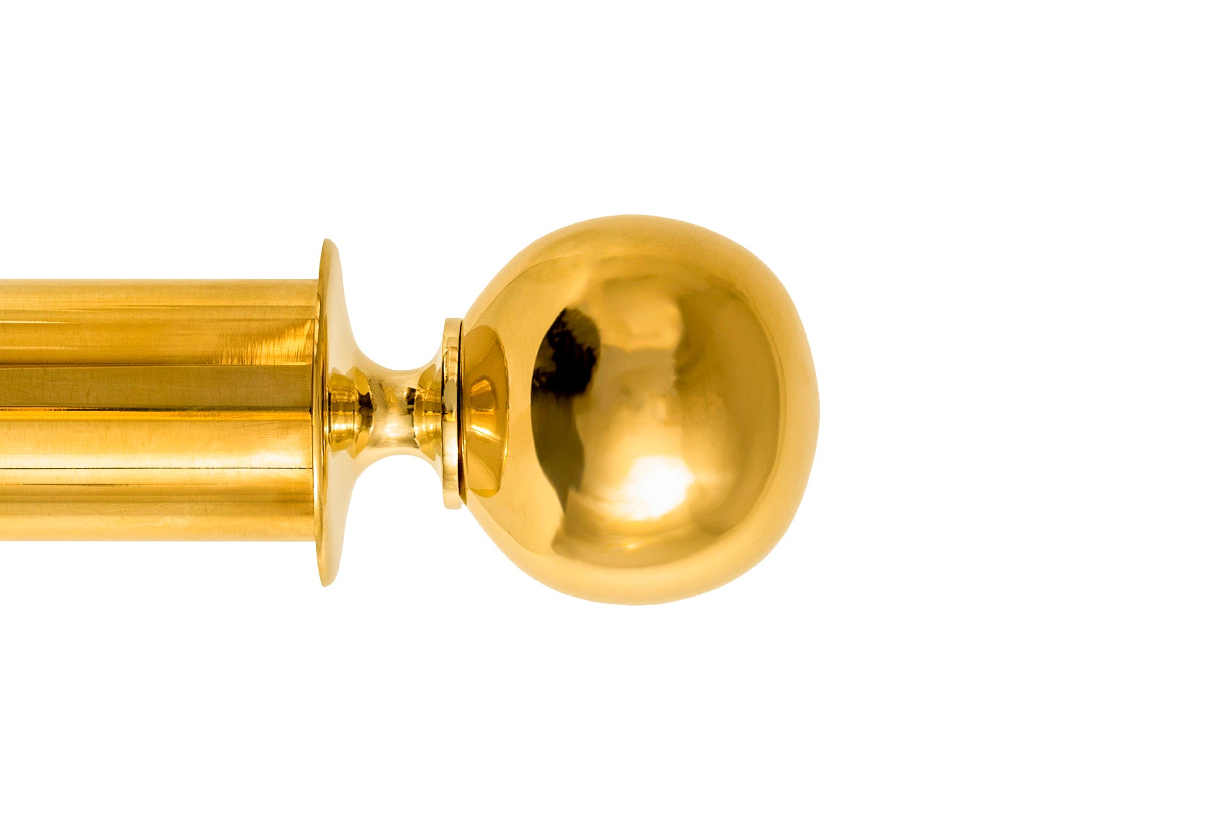 Tillys Classic Plain Ball Finial Curtain Pole Set in Polished Brass