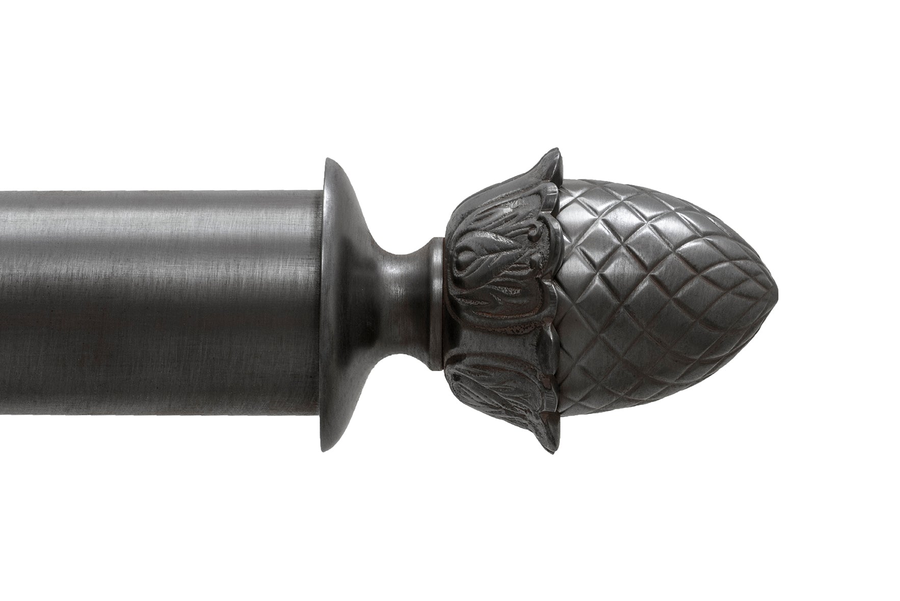 Tillys Classic Pineapple Finial Curtain Pole Set in Gunmetal