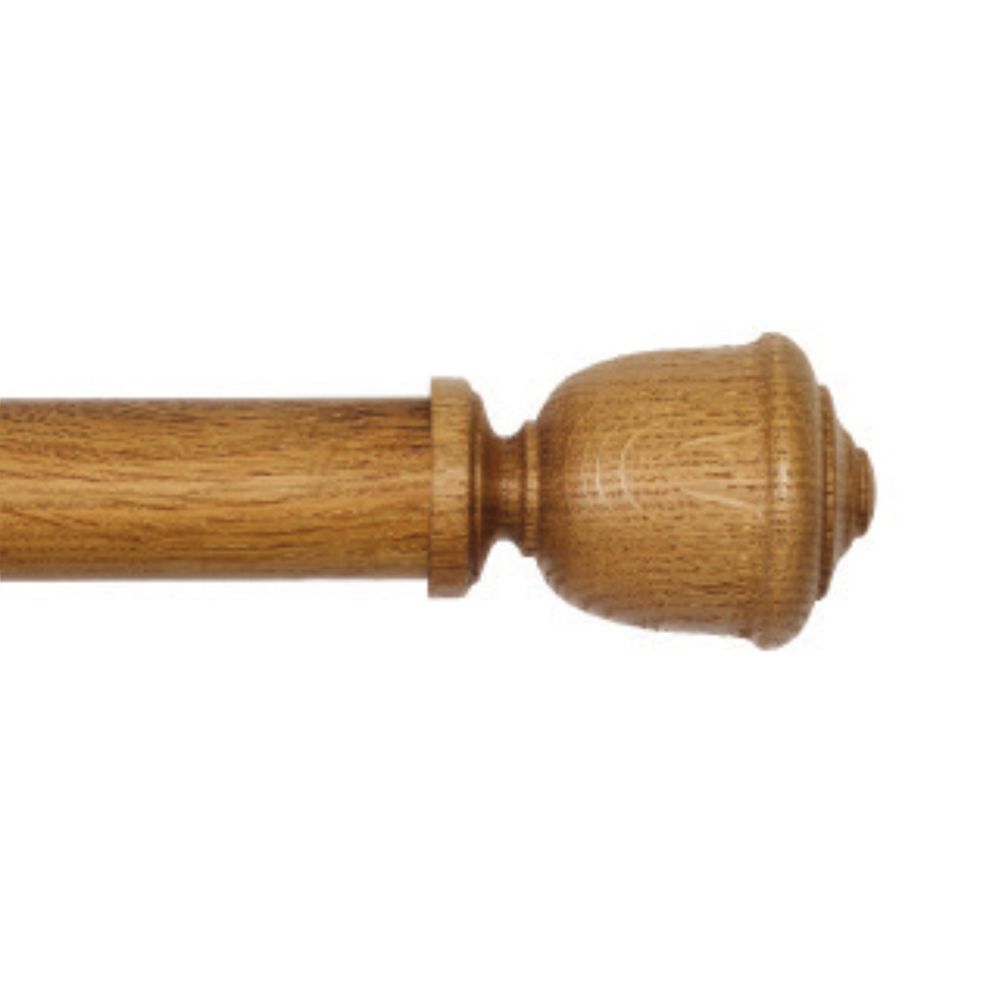 Byron & Byron Rustica Remy Finial Curtain Pole Set in English Oak