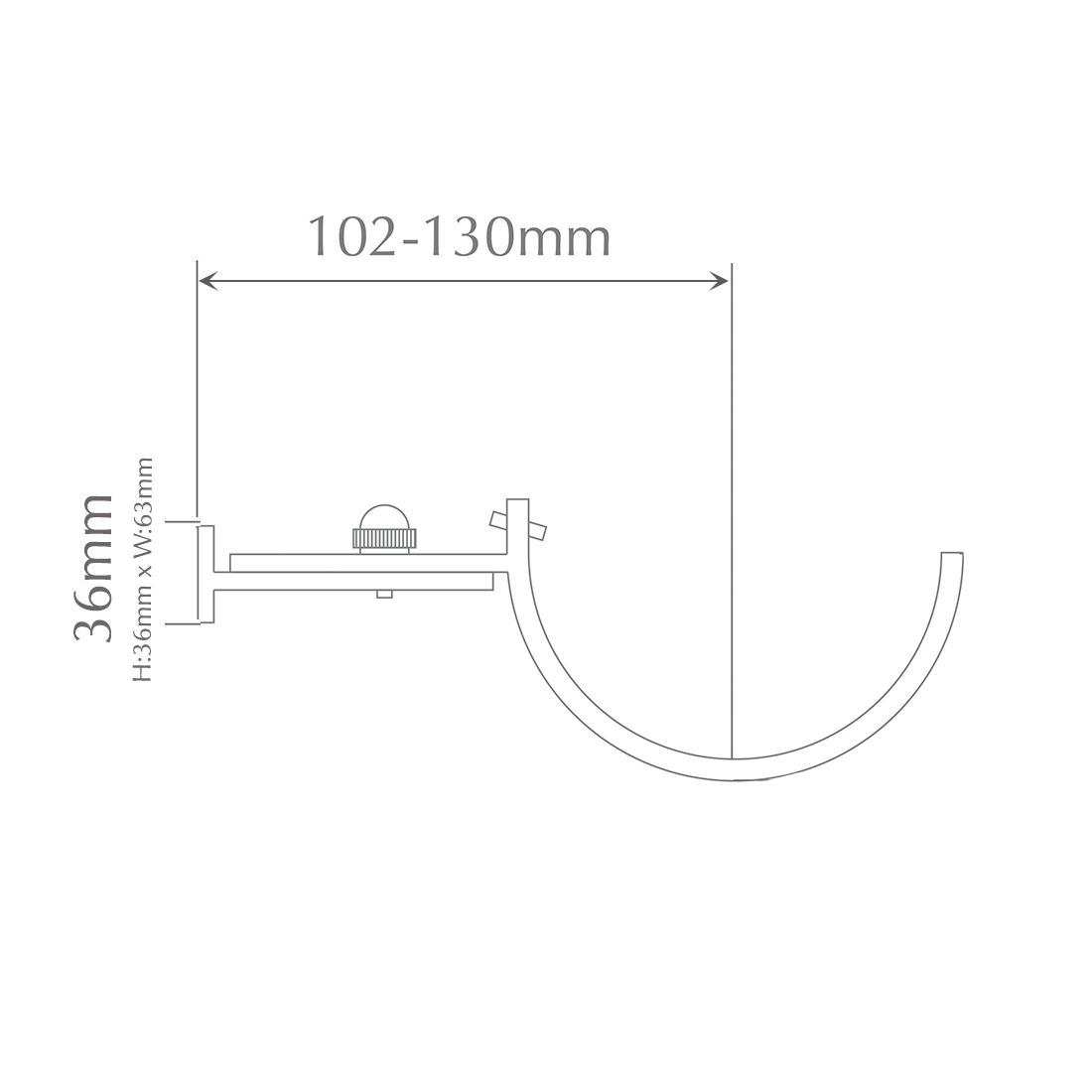 Jones Interiors Adjustable Centre Bracket in Chrome (For Florentine, Estate & Oakham Ranges)