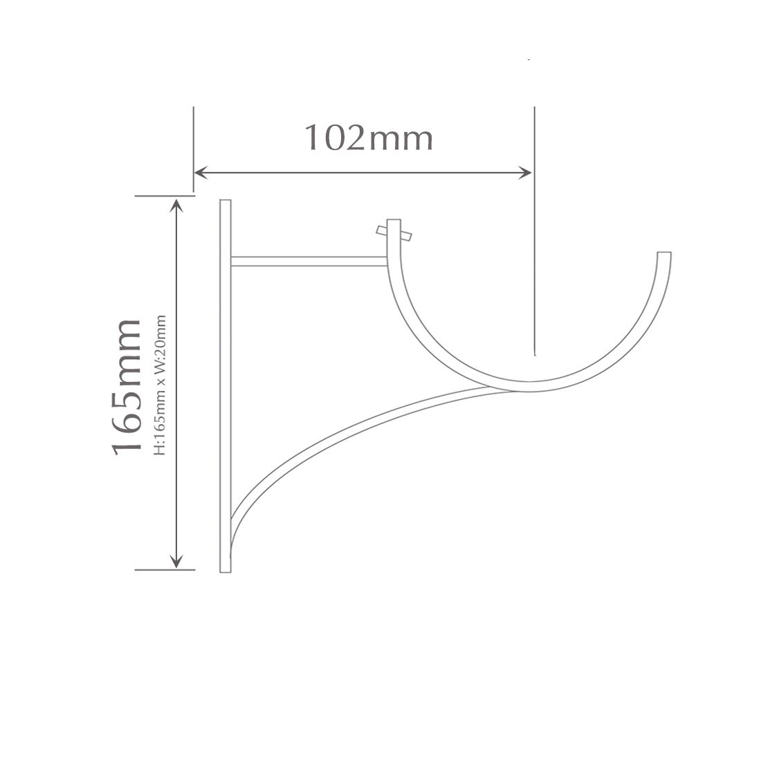 Jones Interiors End Bracket in Brass (For Florentine, Estate & Oakham Ranges)