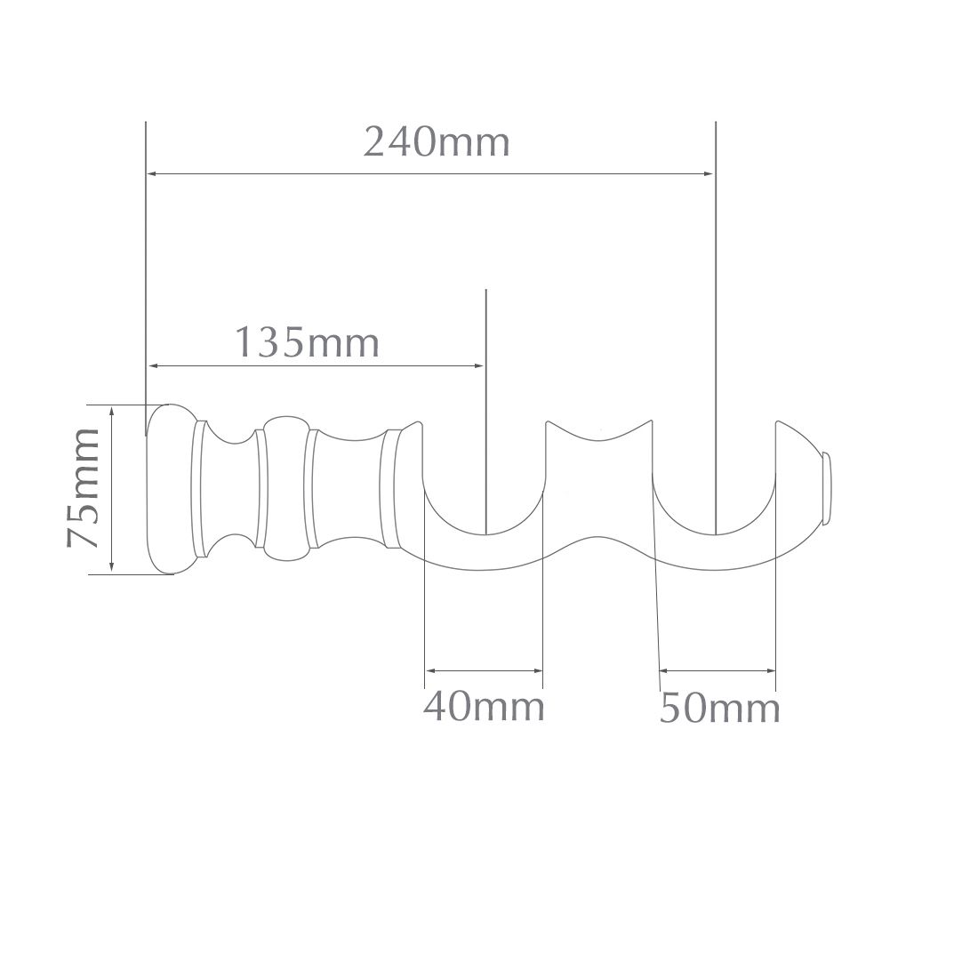 Jones Interiors Florentine Double Pole Bracket in Oak