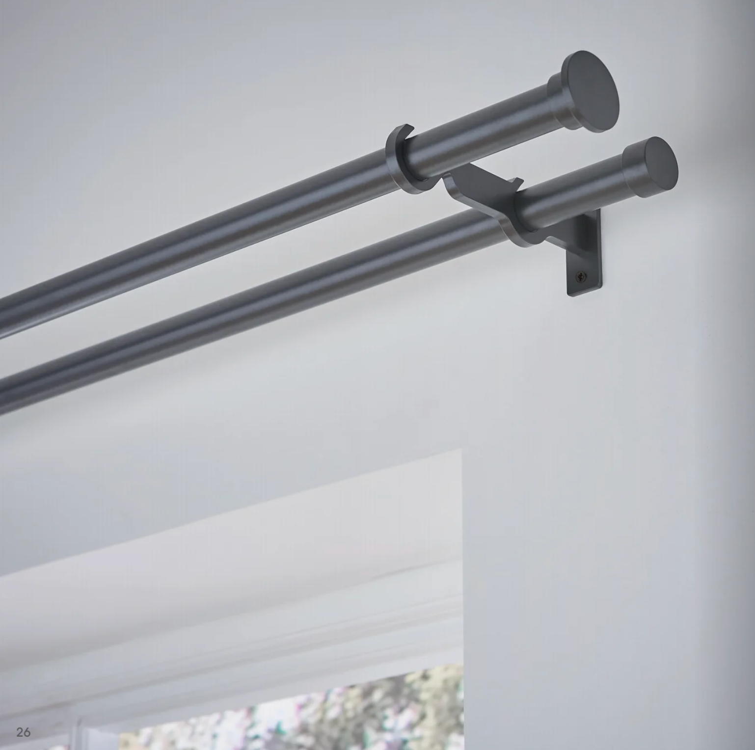 Hallis Arc 25mm/25mm Double Curtain Pole Set
