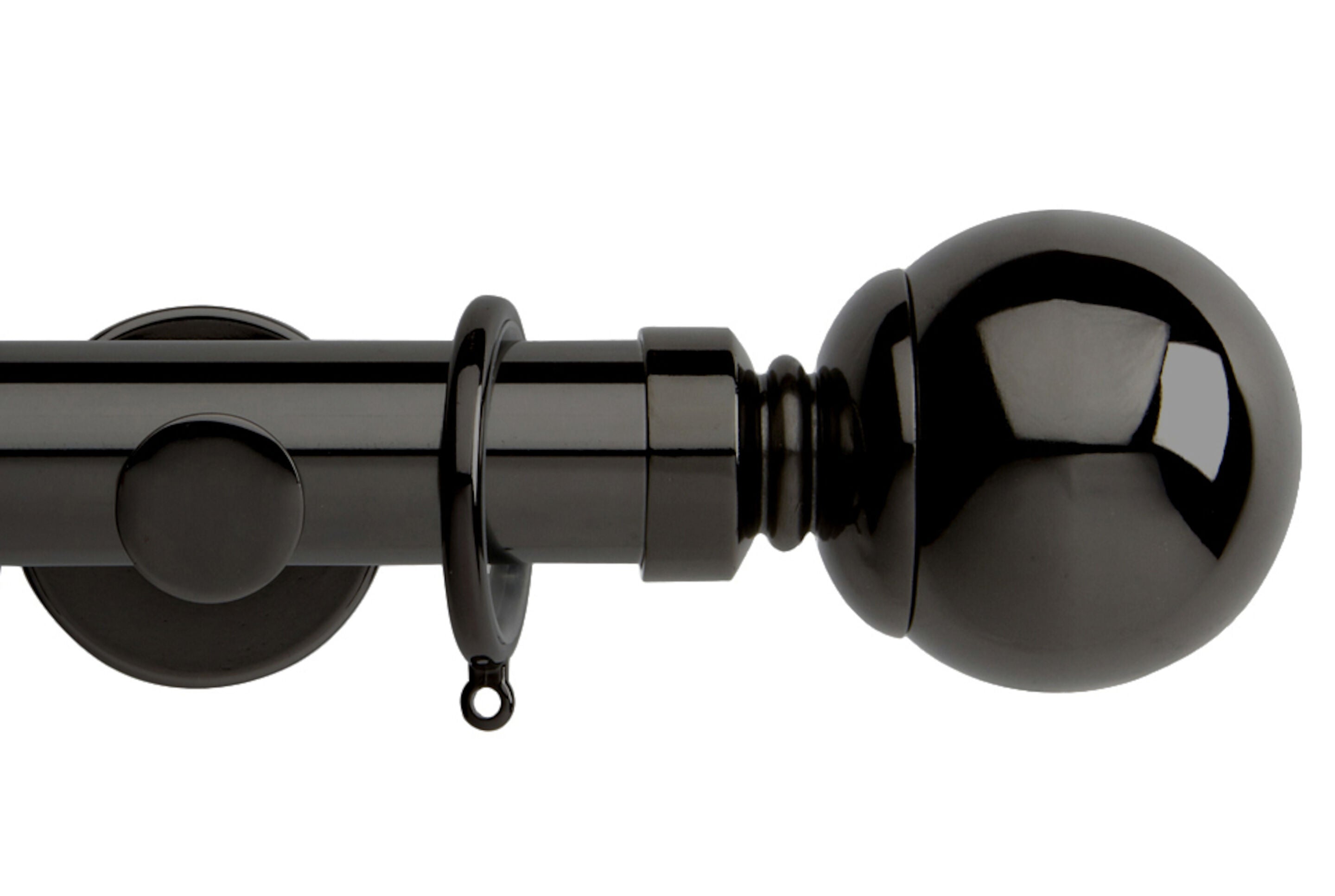 Hallis Neo Black Nickel Ball Curtain Pole Set