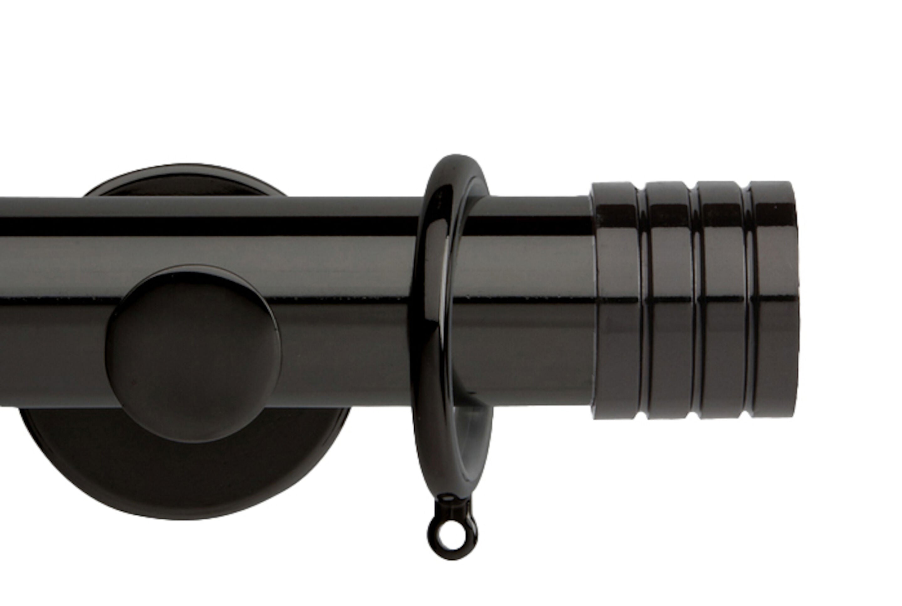 Hallis Neo Black Nickel Stud Curtain Pole Set