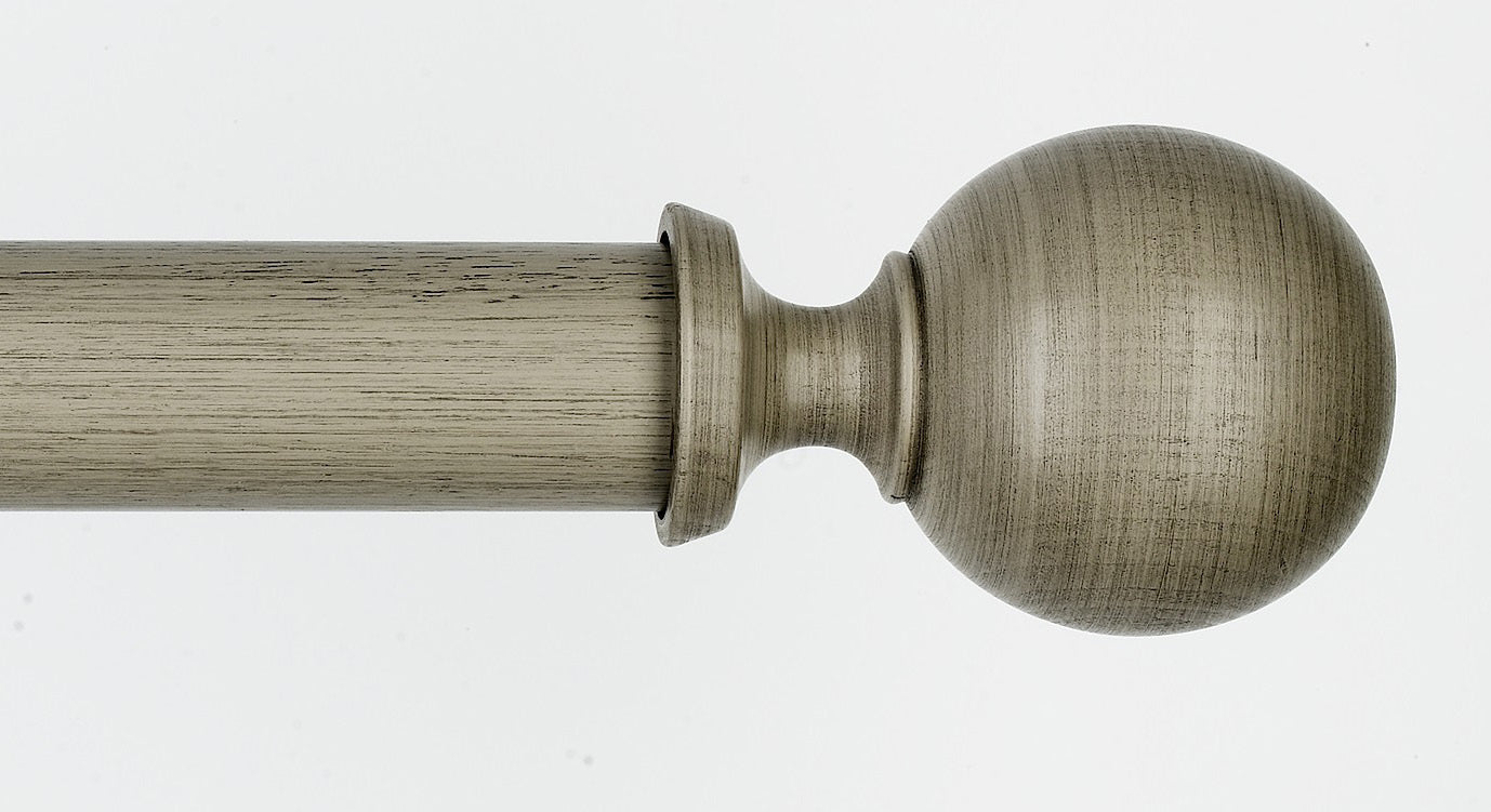 Byron &amp; Byron Barnwood Carbis Finial Curtain Pole Set in Barnwood Grey