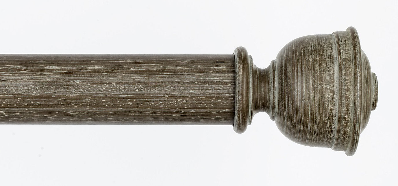 Byron & Byron Barnwood Austel Finial Curtain Pole Set in Barnwood Green