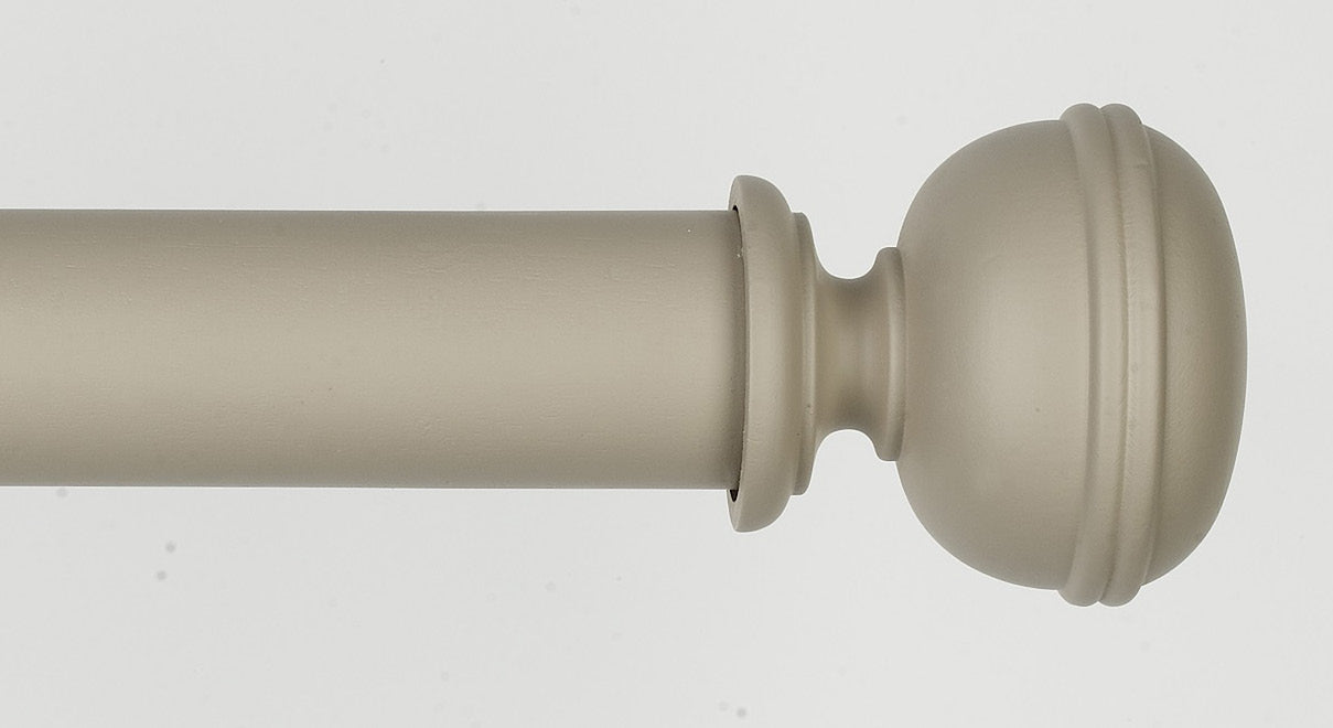 Byron & Byron Barnwood Lamorna Finial Curtain Pole Set in Dove Grey
