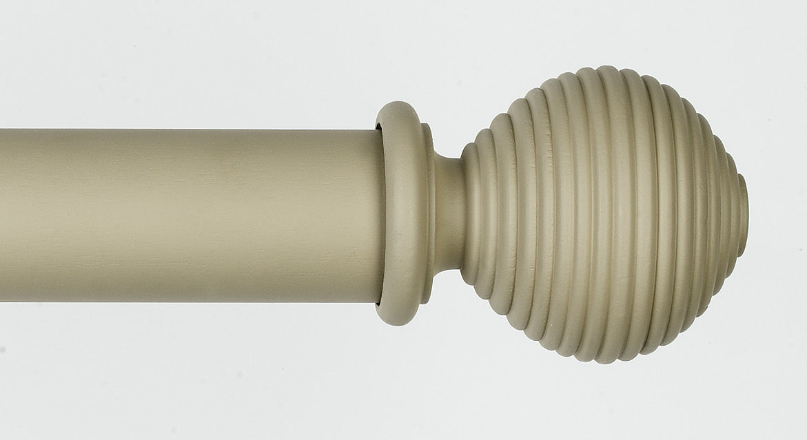 Byron & Byron Barnwood Ives Finial Curtain Pole Set in Natural Stone