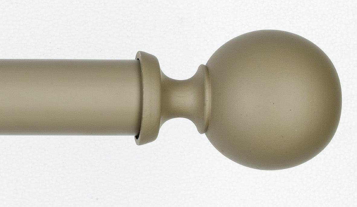 Byron & Byron Barnwood Carbis Finial Curtain Pole Set in Moss Green
