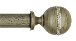 Byron & Byron Barnwood Saltash Finial Curtain Pole Set in Barnwood Grey