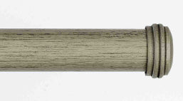 Byron &amp; Byron Barnwood End Cap Finial Curtain Pole Set in Barnwood Grey