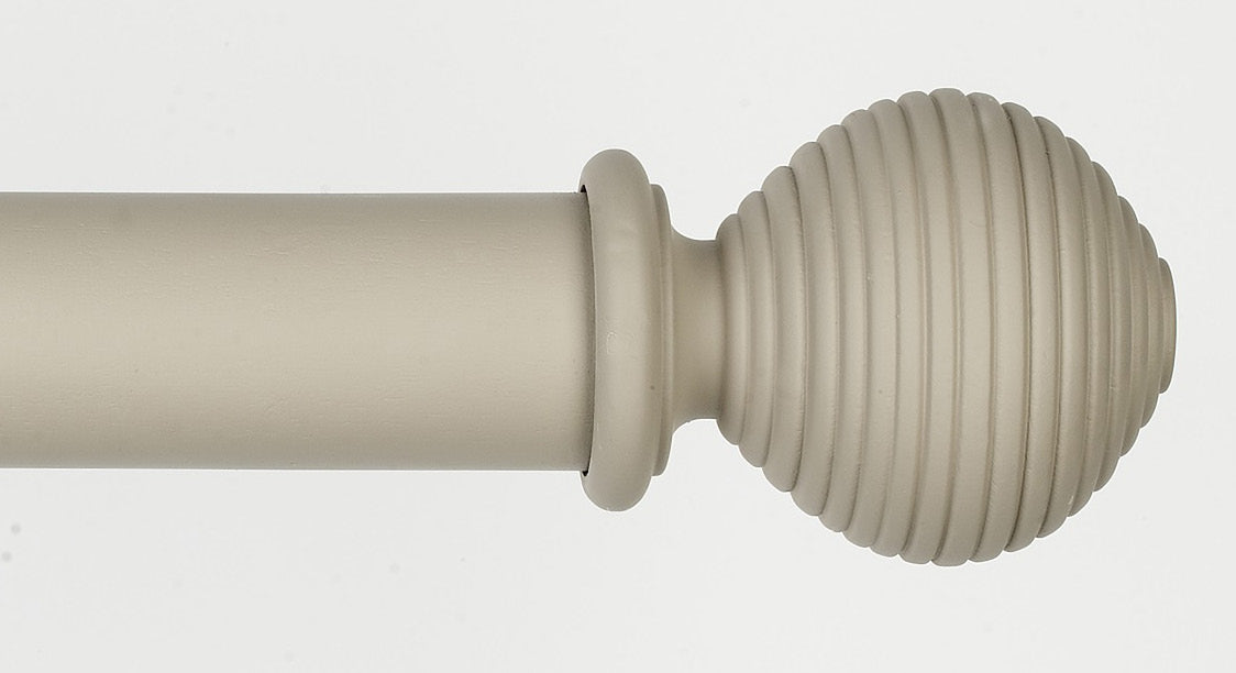 Byron & Byron Barnwood Ives Finial Curtain Pole Set in Dove Grey