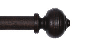 Byron & Byron Rustica Remy Finial Curtain Pole Set in Burnt Oak