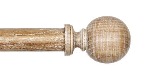 Byron &amp; Byron Rustica Lyon Finial Curtain Pole Set in Limed Oak