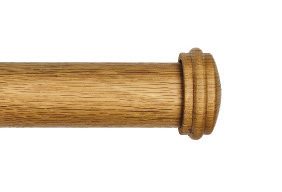 Byron &amp; Byron Rustica End Cap Finial Curtain Pole Set in English Oak