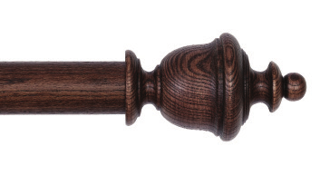 Byron &amp; Byron Rustica Chantilly Finial Curtain Pole Set in Toasted Oak