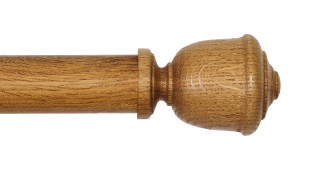 Byron &amp; Byron Rustica Raphael Finial Curtain Pole Set in English Oak