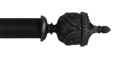 Byron &amp; Byron Manor Newington Finial Curtain Pole Set in Waxed Black