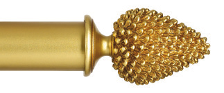 Byron & Byron Manor Haggerston Finial Curtain Pole Set in Burnished Gold