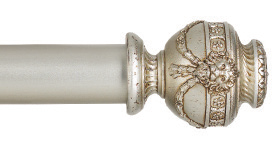 Byron & Byron Manor Victoria Finial Curtain Pole Set in Burnished Silver