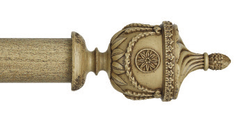 Byron &amp; Byron Manor Newington Finial Curtain Pole Set in Manor Cream