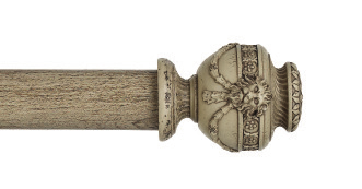 Byron & Byron Manor Victoria Finial Curtain Pole Set in Manor Grey